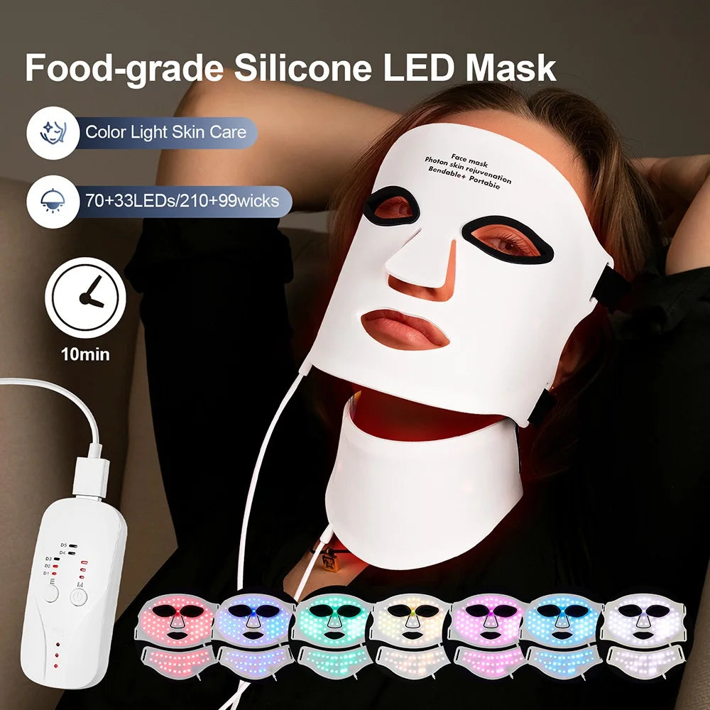 7-Color LED Light Therapy Face Mask – Skin Rejuvenation & Anti-Acne Beauty Mask