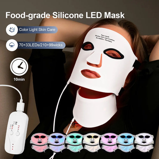 7-Color LED Light Therapy Face Mask – Skin Rejuvenation & Anti-Acne Beauty Mask